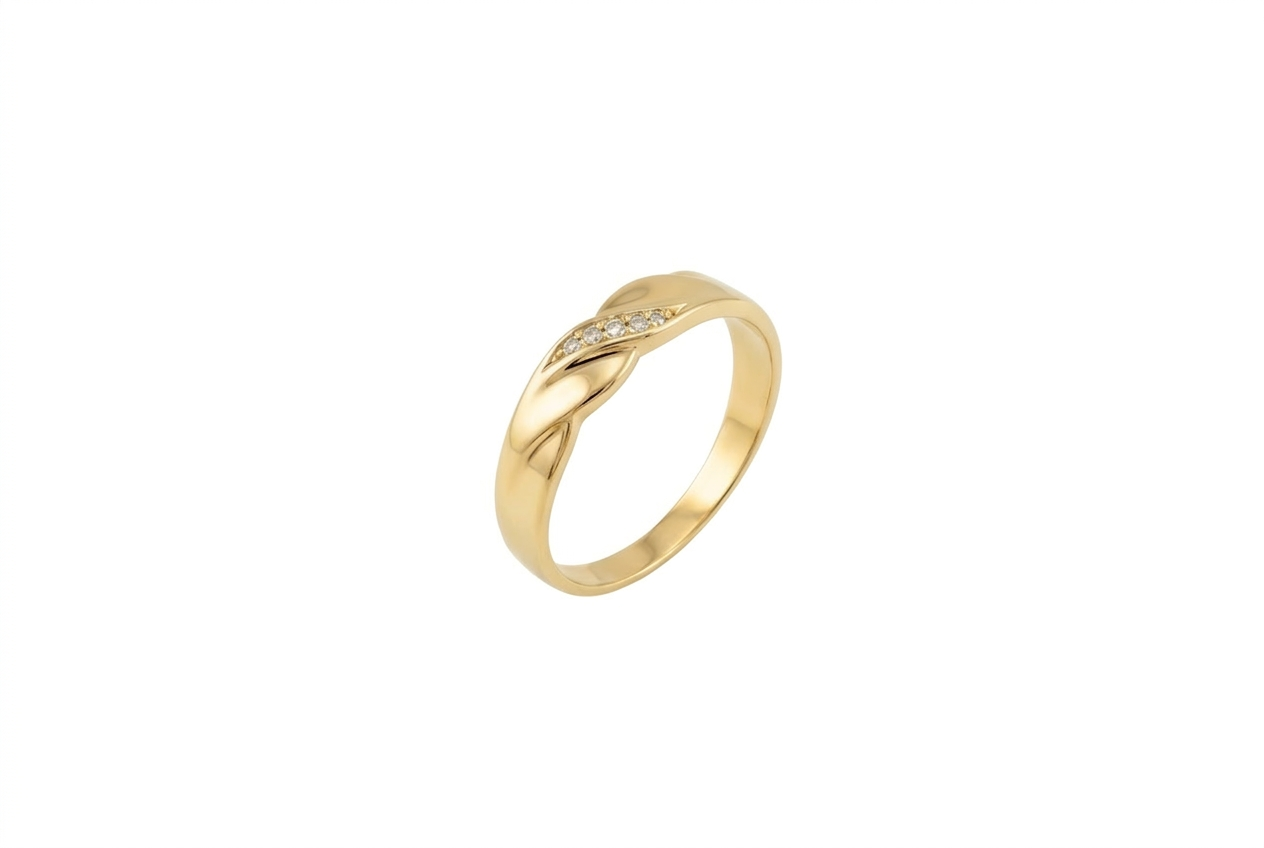 Anillo de Boda para Hombre con CZ en Oro 10K