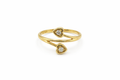 Anillo Doble Corazón con CZ en Oro 10K