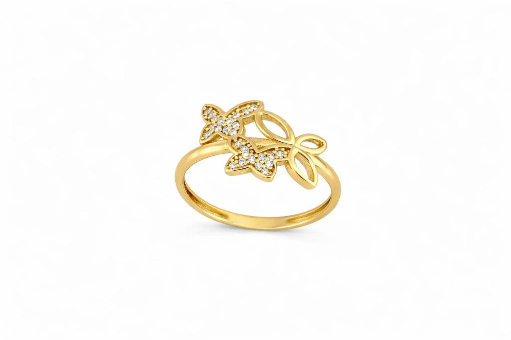 Anillo Mariposa con CZ en Oro 10K