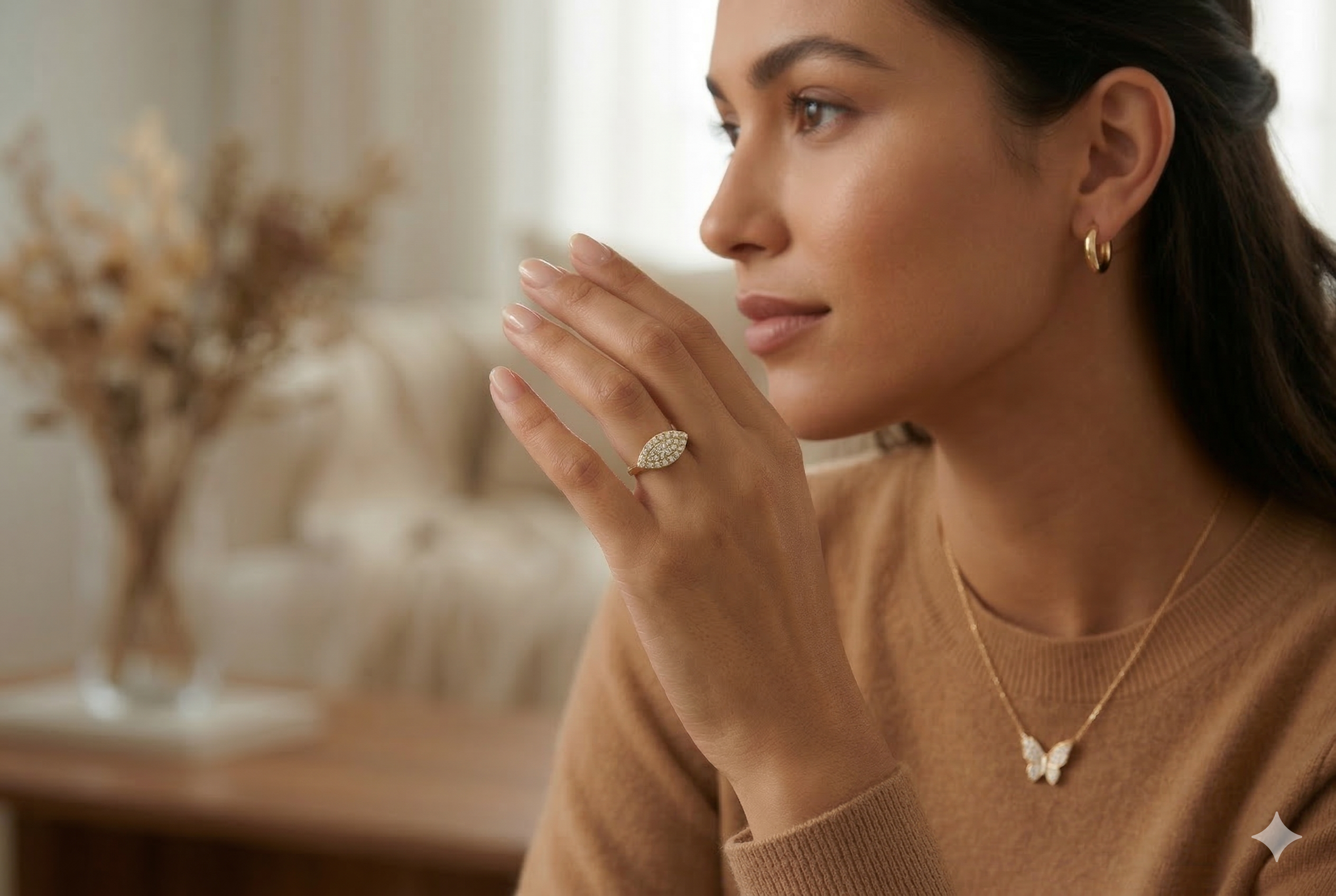 Anillo Pavé Forma Marquise con CZ en Oro 10K