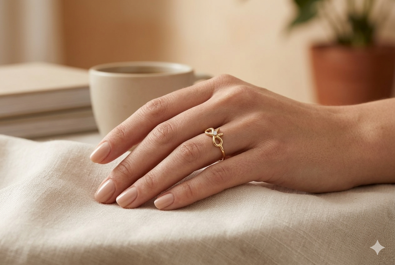 Anillo Lazo con CZ en Oro 14K