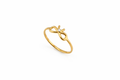 14K Gold Bow Ring with CZ