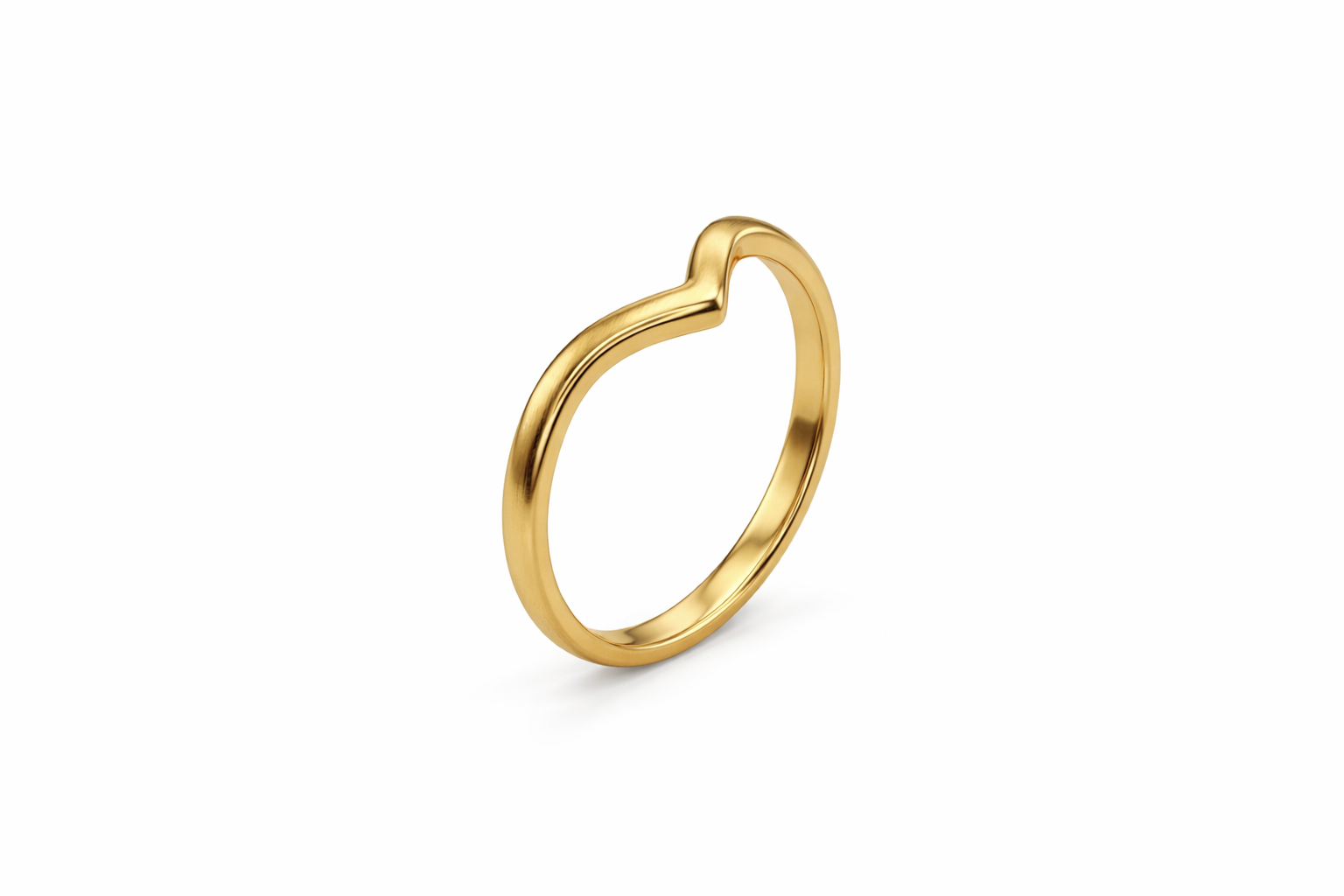 Anillo Midi en V (Chevron) en Oro 14K – Talla 3