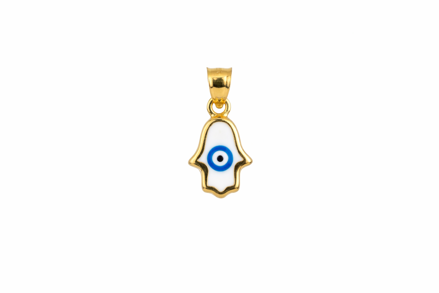 Dije Mano de Fátima con Ojo Turco en Oro 10K