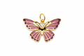 Dije Mariposa Esmaltado Rosa en Oro 10K