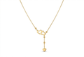 Cadena de Doble Corazón en Oro 14K con Caída