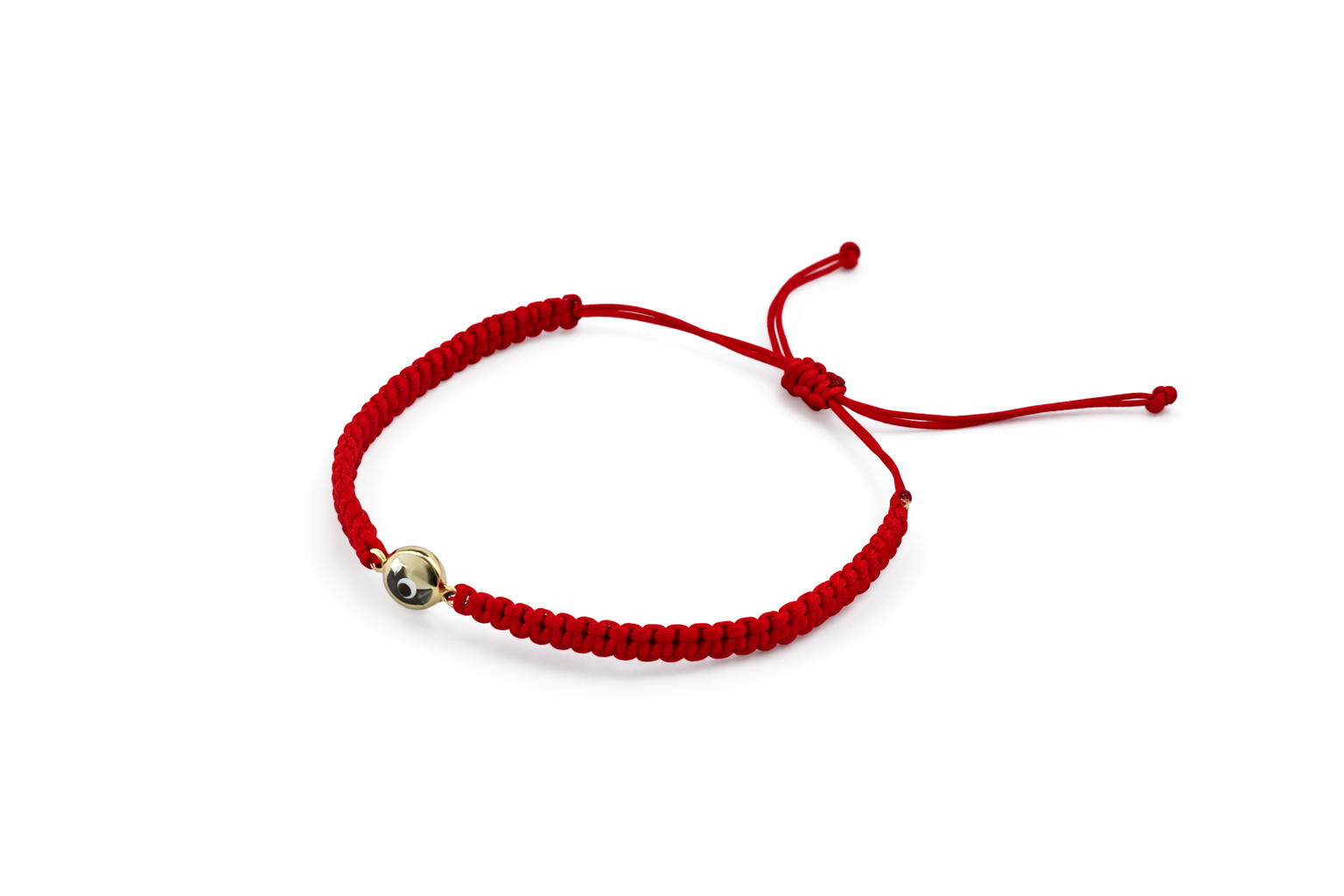 Pulsera Hilo Rojo con Ojo Turco en Oro 14K