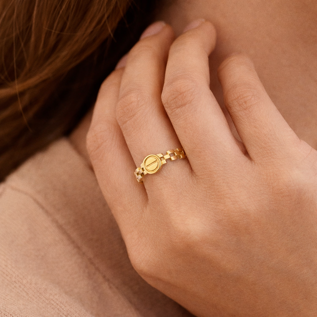 Anillo Tipo Banda de Reloj en Oro 14K