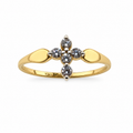 Anillo con cruz de piedras