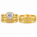 Trío de Anillos de compromiso estilo greco 10K