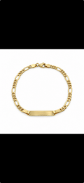 ID bracelet semi solid Figaro