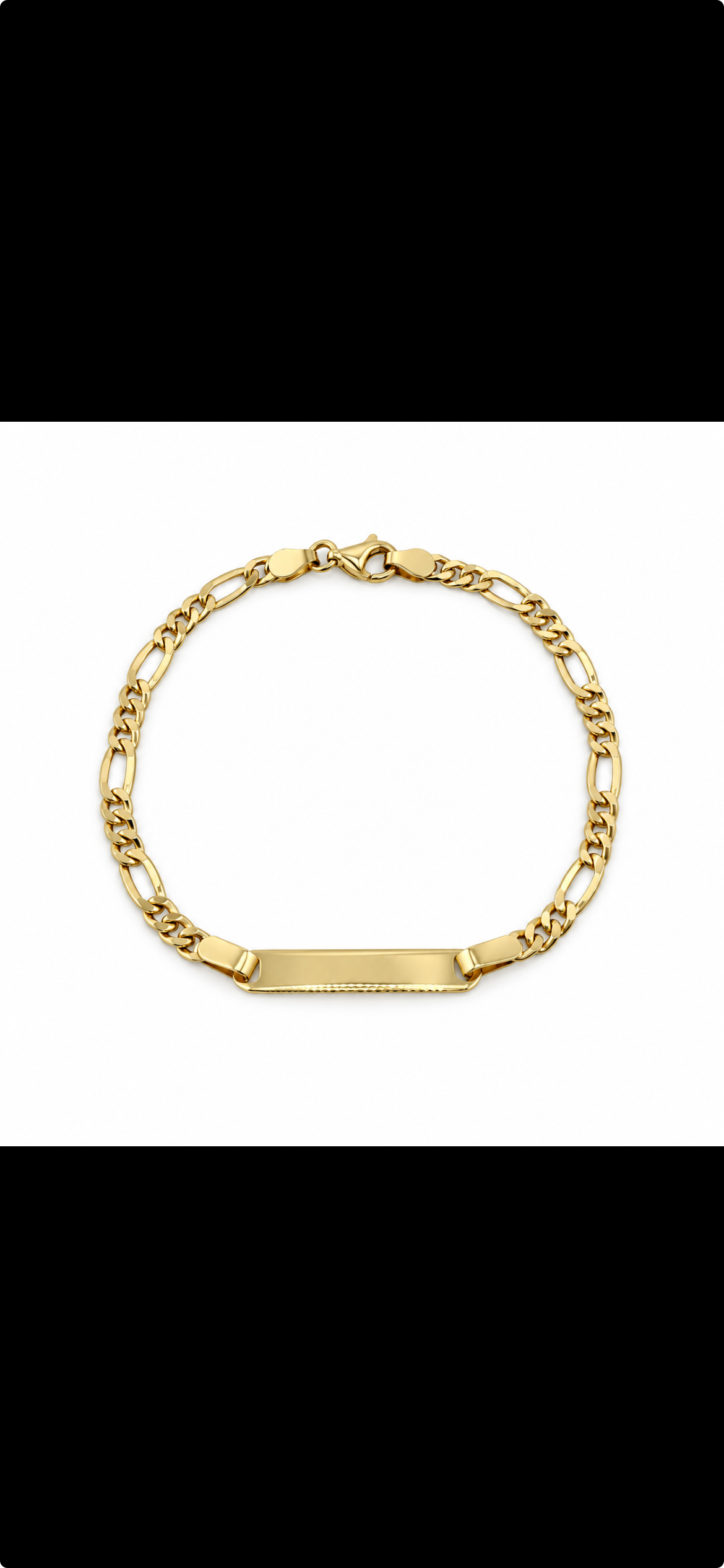 ID bracelet semi solid Figaro