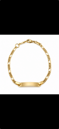 ID bracelet semi solid Figaro