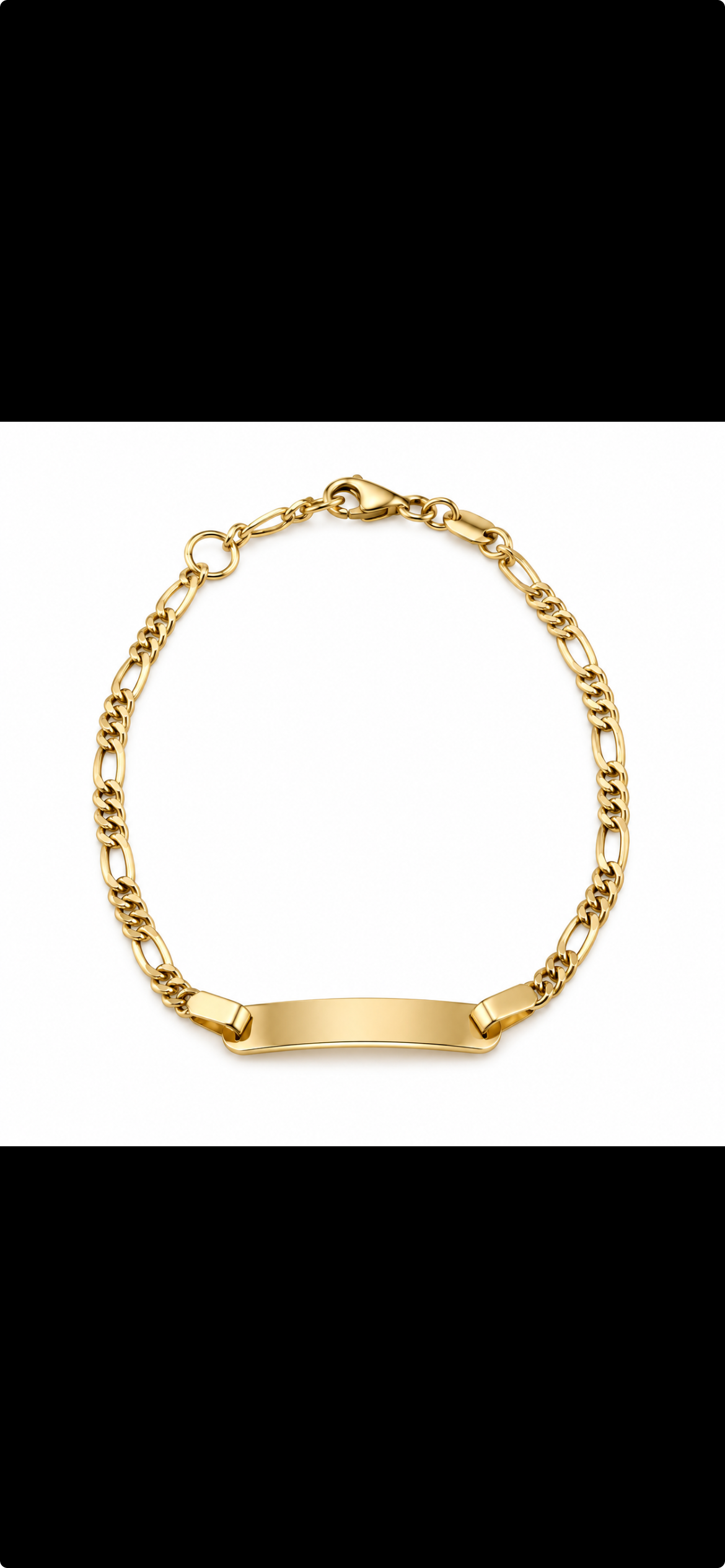 ID bracelet semi solid Figaro