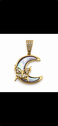Dije de Luna con mariposa 14K