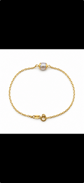 Pulsera delicada con cuenta nacarada 14K