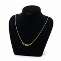 Collar de oro 10K con tres eslabones paperclip · 18 pulgadas