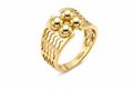 Anillo Calado con Bolitas en Oro 10K