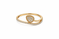 Anillo Doble Banda con CZ en Oro 10K