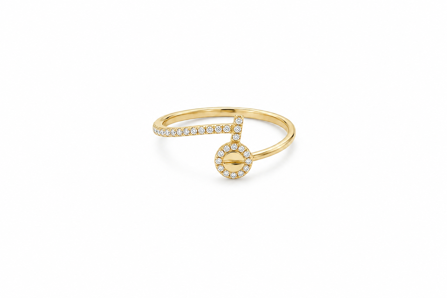 Anillo Llave con CZ en Oro 10K