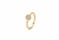 Anillo Cluster Cuadrado con CZ en Oro 10K